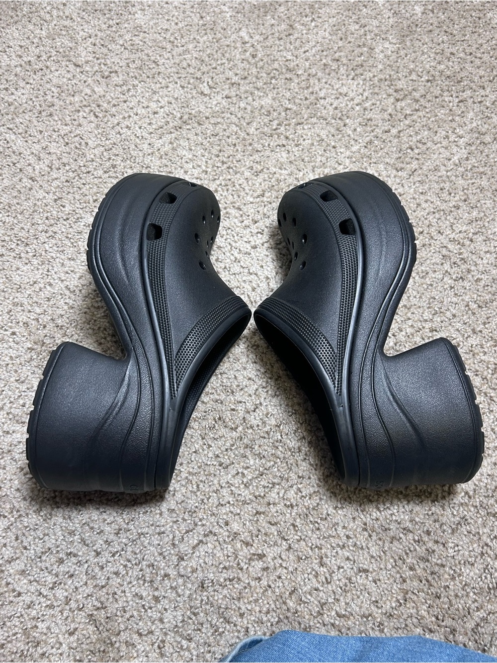 Crocs black siren clog Platform heels women’s 12 men’s 10 chunky - Picture 4 of 7